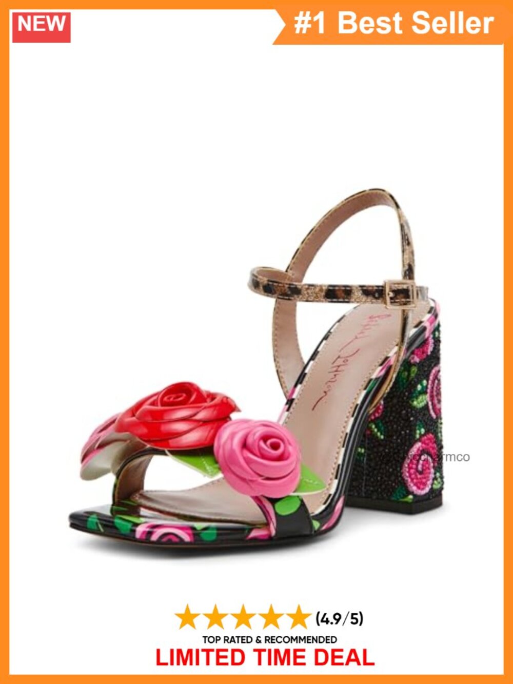 Rhinestone Gladiator Heeled Sandals Block Heel Ankle Strap Formal